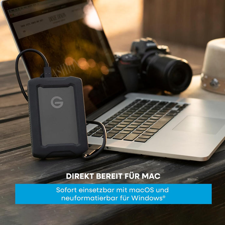 SanDisk PROFESSIONAL G-Drive ArmorATD 1 TB (Mobile Festplatte, All-Terrain Festplatte, USB-C-fähig,