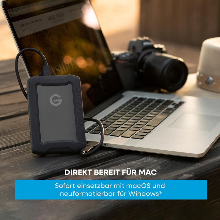 SanDisk PROFESSIONAL G-Drive ArmorATD 4 TB (Mobile Festplatte, All-Terrain Festplatte, USB-C-fähig,