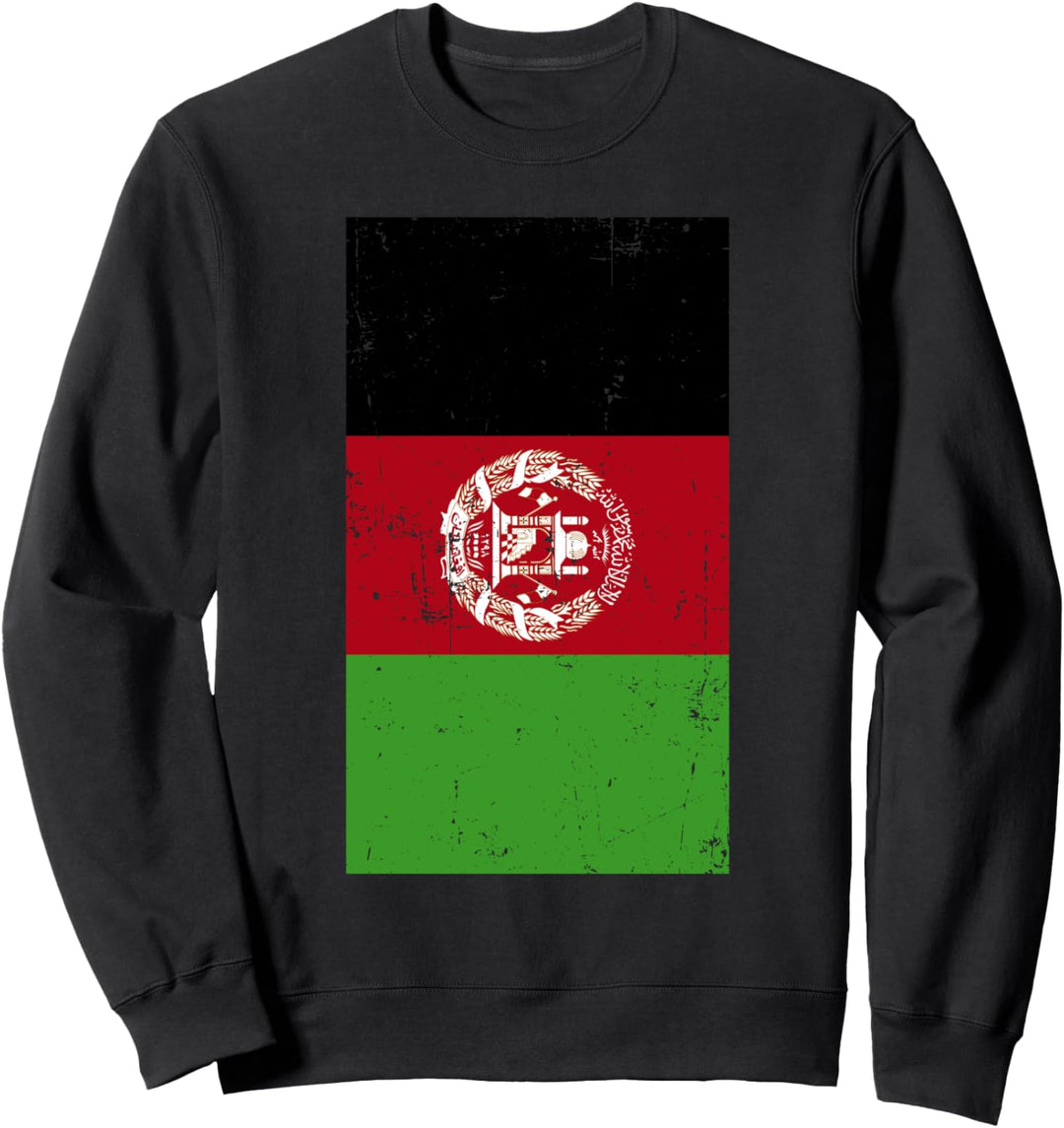 Afghanistan South Asia Kabul Distressed Flag Sweatshirt