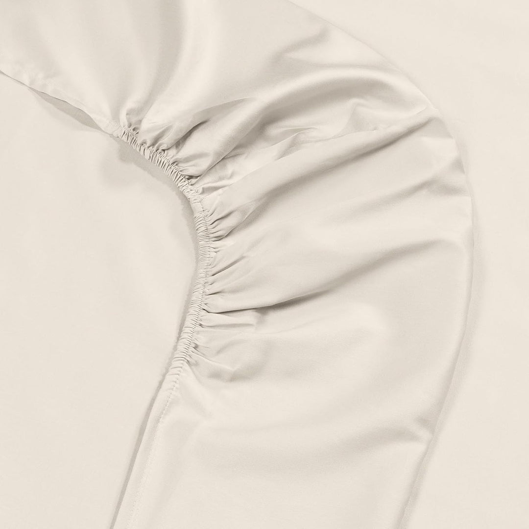 Caleffi Satin Bettwäsche-Set, Baumwolle, Elfenbein, 160 x 190 cm, Elfenbein