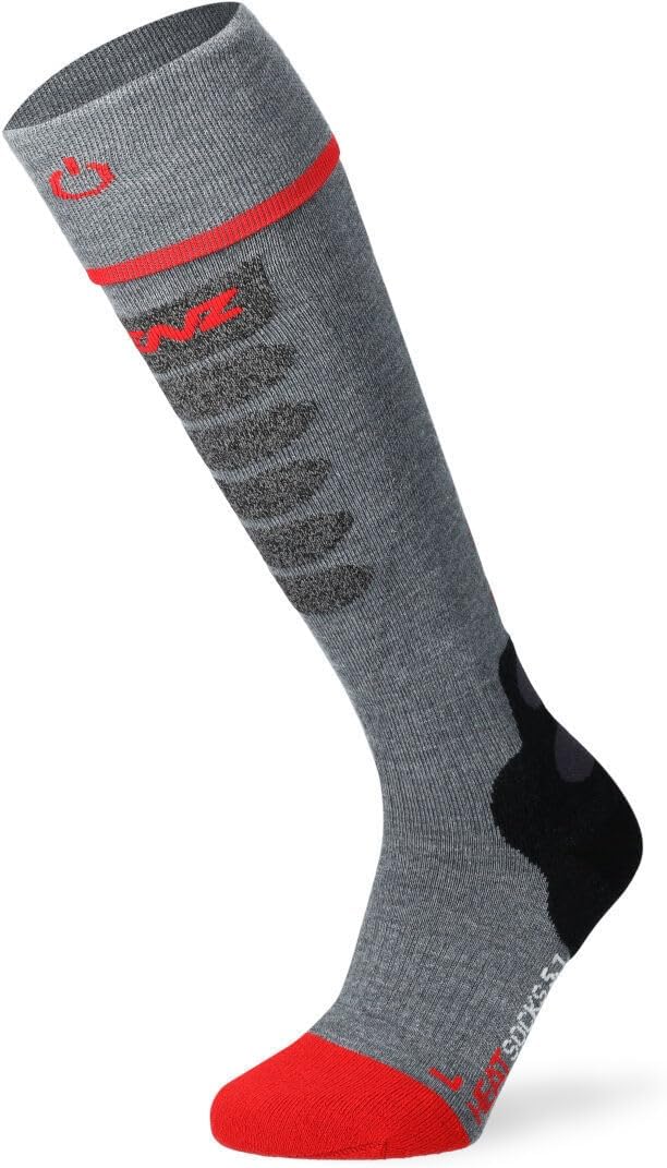 Lenz Unisex Socken 35-38 10 - Grau/Rot, 35-38 10 - Grau/Rot