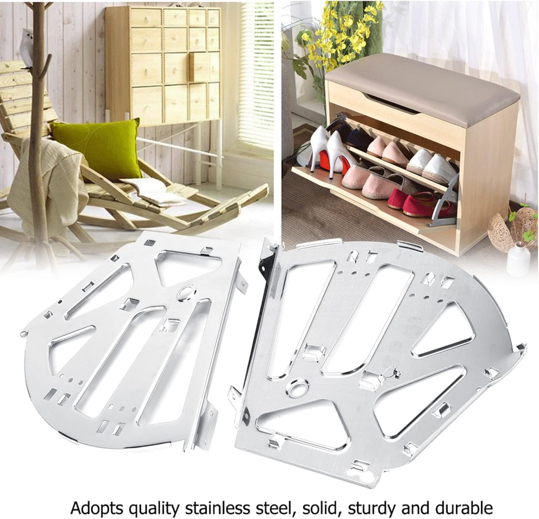 2 Stück Schuhe Scharniere, Edelstahl Schuhe Schublade Schrank Scharniere Drehen Rack Ersatz Beschläg