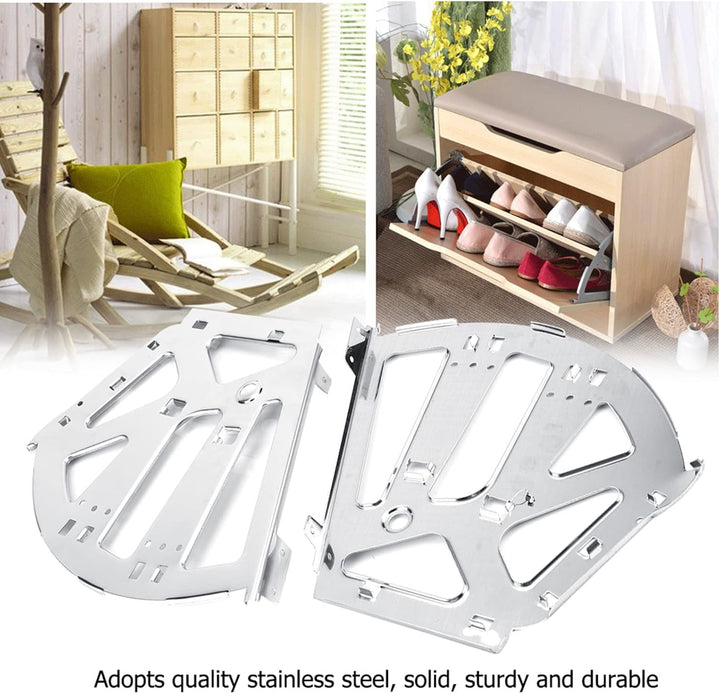2 Stück Schuhe Scharniere, Edelstahl Schuhe Schublade Schrank Scharniere Drehen Rack Ersatz Beschläg