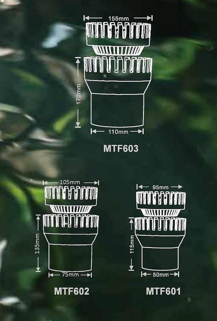 Mountain Tree Teich-Skimmer NEUHEIT Durchmesser 75mm [in 3 Grössen] mit drehbarer Achse, optimal für