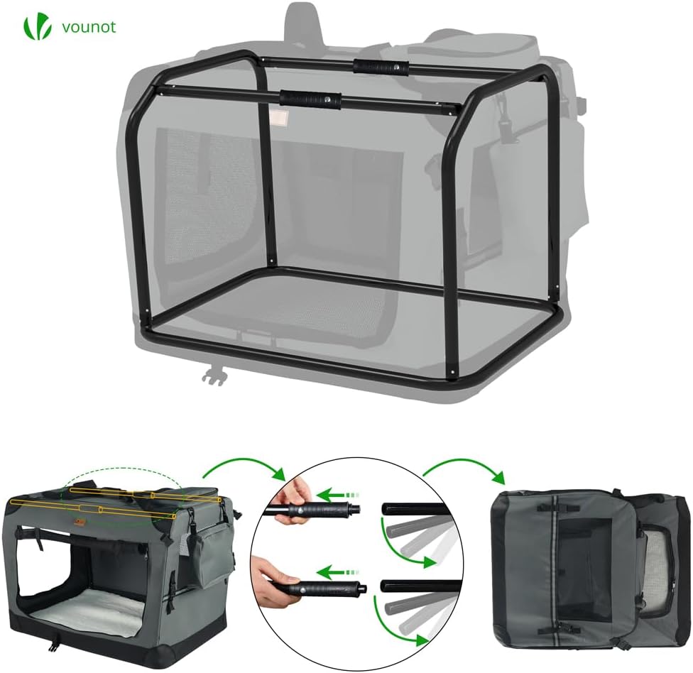 VOUNOT Hundebox faltbar, Transportbox Katze Hunde, Hundetasche, Oxford-Gewebe, Netzstoff, Atmungsakt