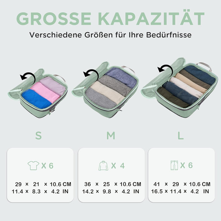 Cipway Kompression Koffer Organizer Set für Rucksack ，Ultraleichte Packtaschen Compression Packing C