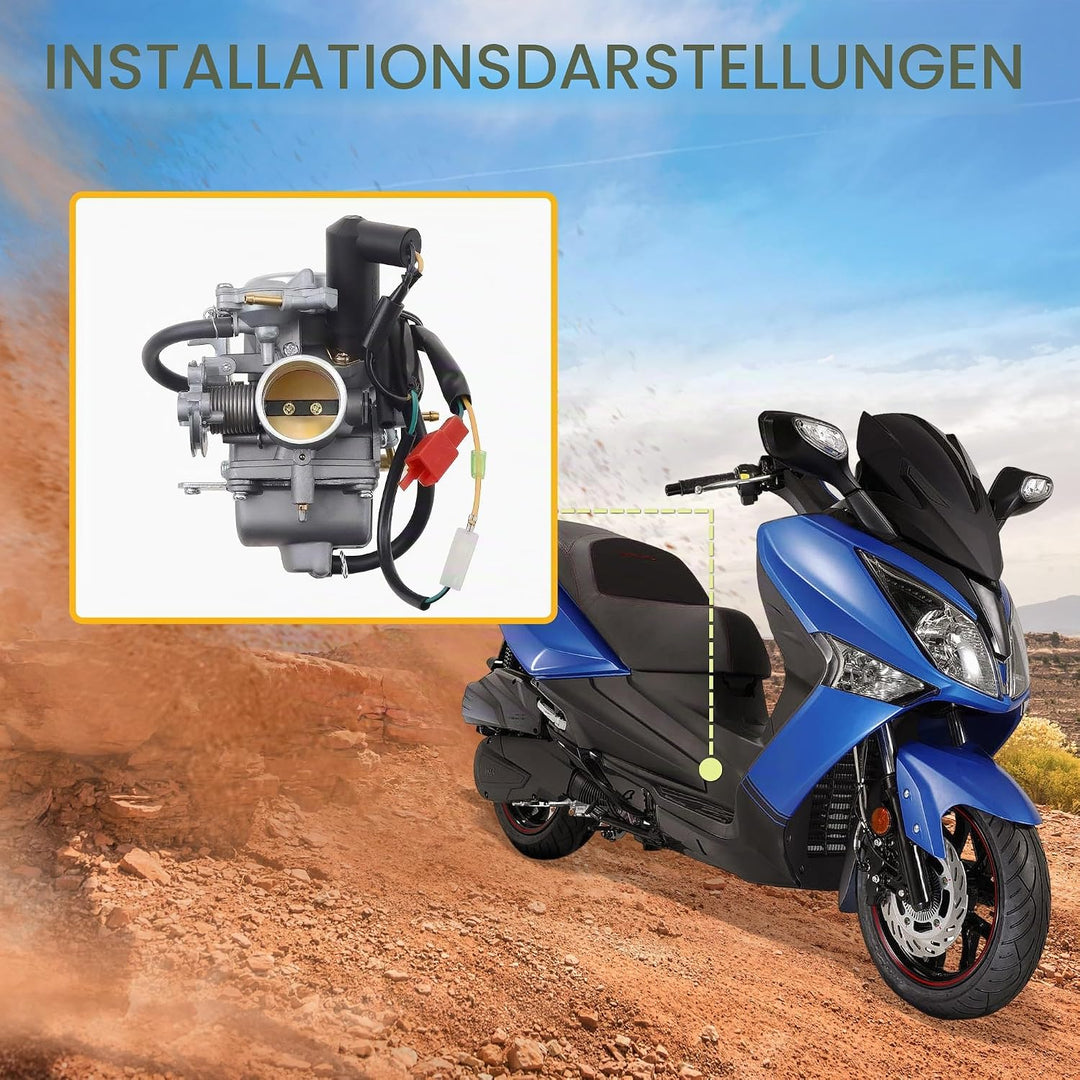 GOOFIT CF250 CH250 CN250 Vergaser Ersatz für GY6 250cc ATV Viererkabel Moped Go Kart