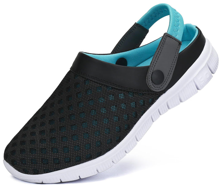 SAGUARO Sommer Unisex Clogs Hausschuhe Mesh Atmungsaktiv Gartenschuhe Gr. 36-48 38 EU Blau, 38 EU Bl