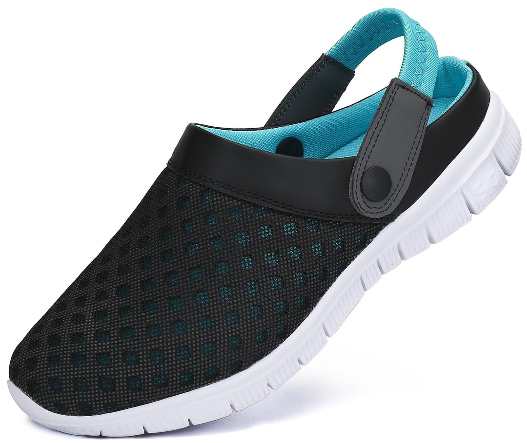 SAGUARO Sommer Unisex Clogs Hausschuhe Mesh Atmungsaktiv Gartenschuhe Gr. 36-48, Blau