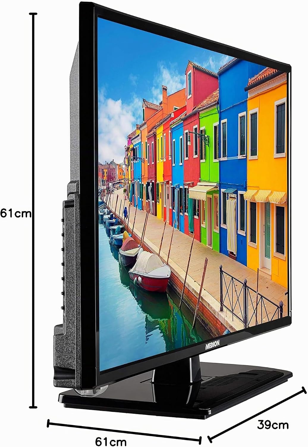 MEDION E12412 59,9 cm (23,6 Zoll) Full HD Fernseher (Triple Tuner, DVB-T2 HD, Mediaplayer, 12V KFZ C