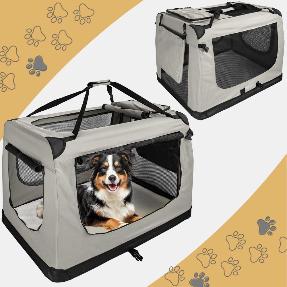 Faltbare Hundebox Transporttasche Transportbox Auto für Katze Hunde Grosse Kleine Box Bag Bed Decke