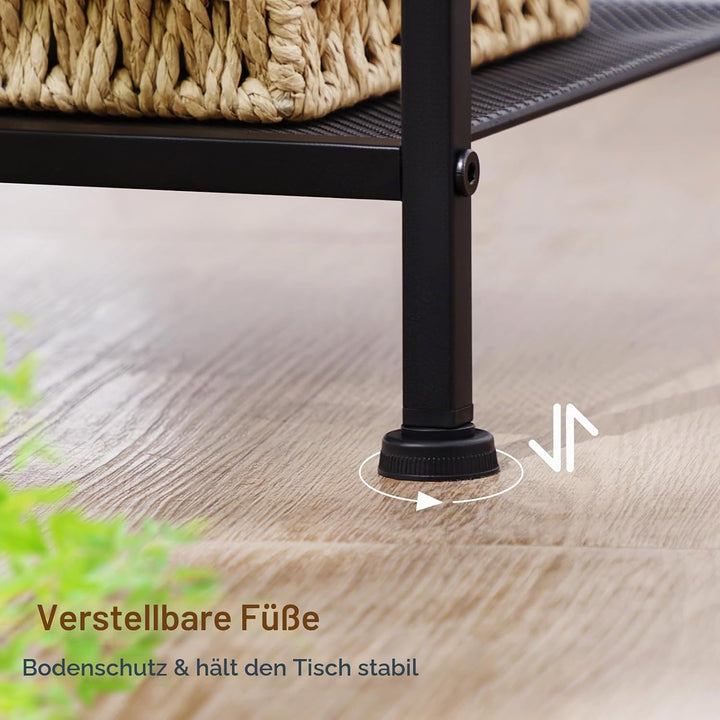 AMHANCIBLE Nachttisch 2er Set, Beistelltisch mit Stoffschubladen, Nachtkommode mit 2 Ablagen, Nachts