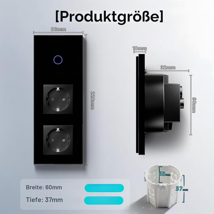 BSEED Normal Steckdose mit Smart Alexa Lichtschalter Kompatibel mit Alexa,Google Home,Touchscreen-sc