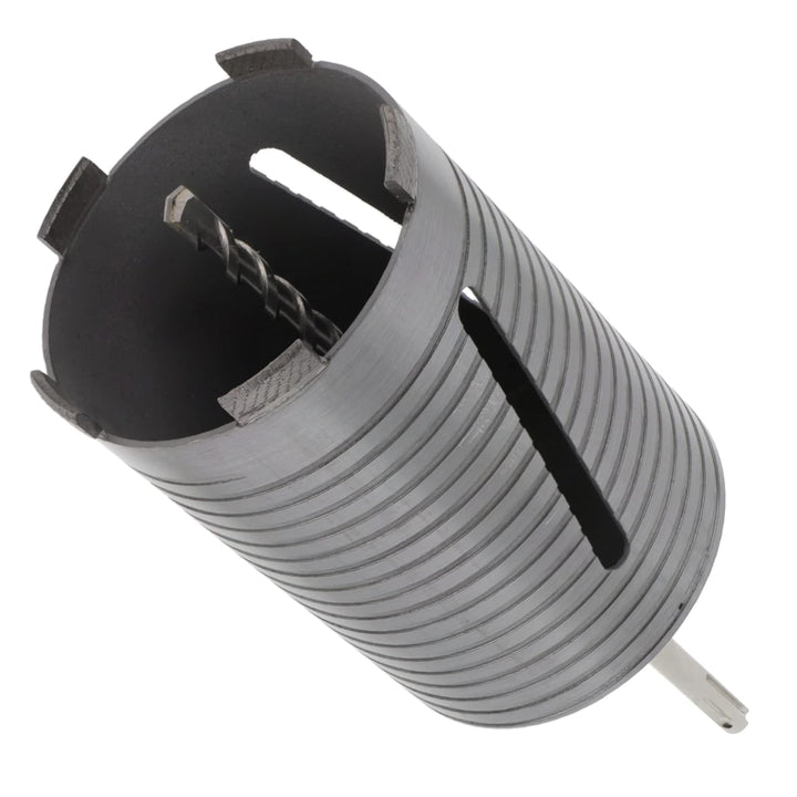 PRODIAMANT Diamant Bohrkrone ø 112mm Nutzlänge 150mm mit SDS Adapter lasergeschweisst für trocken Bo