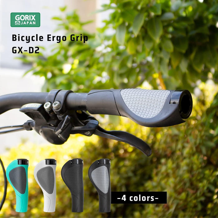 GORIX Ergo-Griffe für Fahrradlenker, für MTB, GX-D2 Schwarz, Schwarz