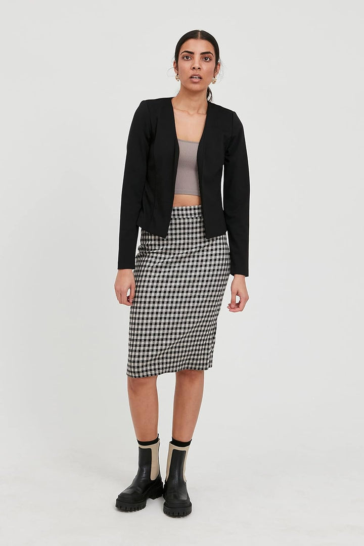 ICHI IHKATE Short BL Damen Blazer Kurzblazer Jacke Kurzblazer mit Stretch, 194008_black