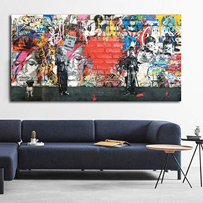 Banksy Leinwand-Kunst, abstrakte Graffiti-Street-Kunst, Leinwand-Kunst, Bilder, Drucke für Wohnzimme