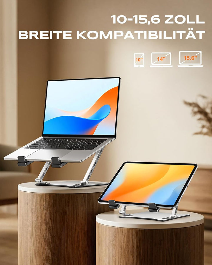 Babacom Ultraschlanker Tragbarer Laptop Ständer mit Zwei Stützstreben, Belüfteter, Höhenverstellbar