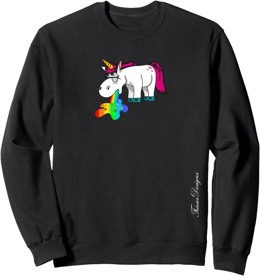 Süsses Einhorn kotzt bunten Regenbogen Sweatshirt