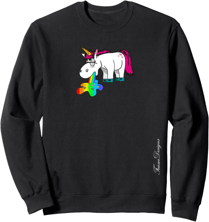 Süsses Einhorn kotzt bunten Regenbogen Sweatshirt