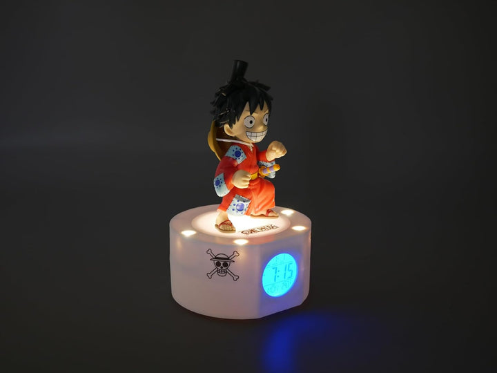 Teknofun - Wecker One Piece - Luffy in Kimono - Beleuchteter Retro-Bildschirm - Digital Display - Pr