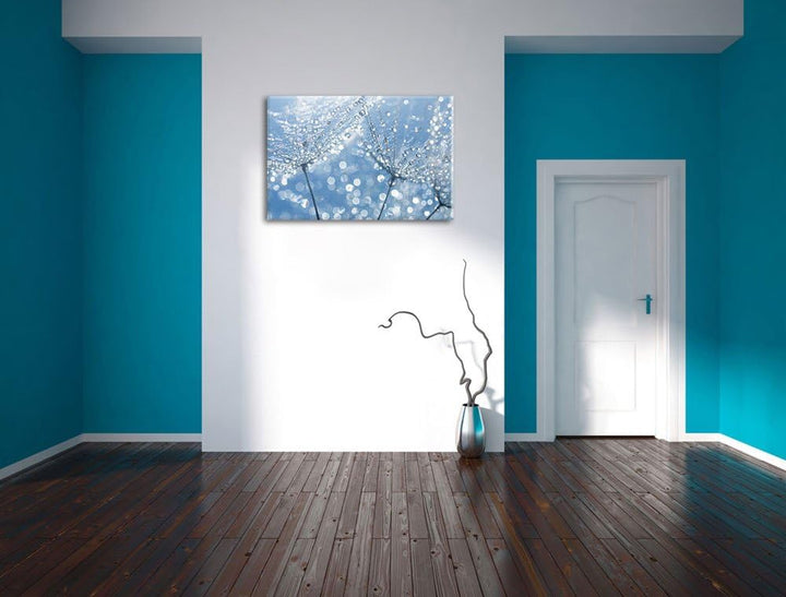 Morgentau auf Schirmfliegern Format: 100x70 auf Leinwand, XXL riesige Bilder fertig gerahmt mit Keil