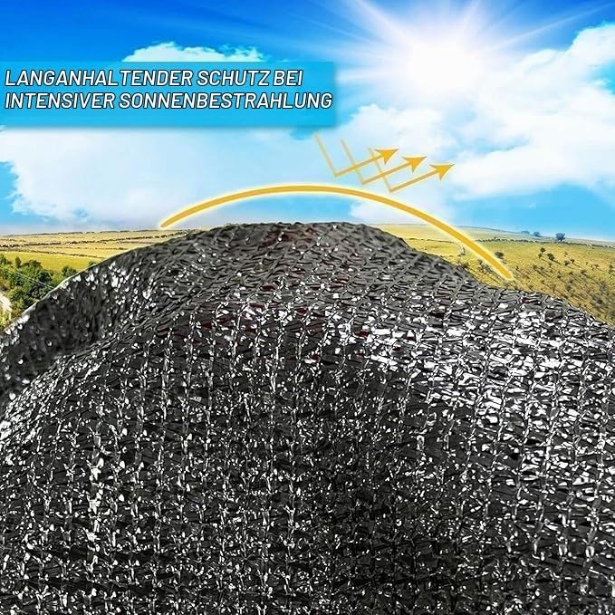 Schattierungsnetz 2x5M, Sonnenschutznetz mit Ösen, Sichtschutzgewebe 90% Schattierwirkung, Sonnensch