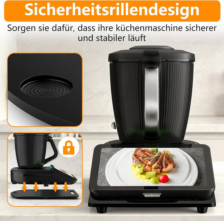 SelfTek Gleitbrett für Thermomix TM7 Zubehör, Wiegepalette kompatibel mit Thermomix TM7 mit 360° rol