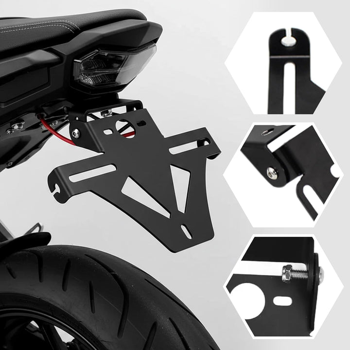Baceyong Motorrad-Kennzeichenhalter, multifunktionale Motorrad-Halterung Universal-Motorrad-Heck ord