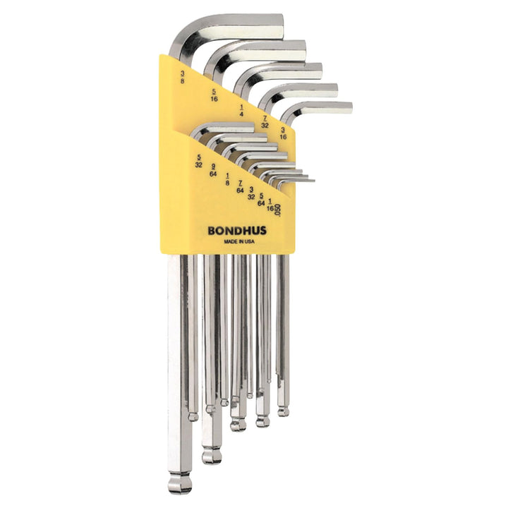 Bondhus 16937 BLX13B Briteguard Ballwrench Set 0.050"-3/8", Yellow, WS: .050-3/8&quot BriteGuard WS: