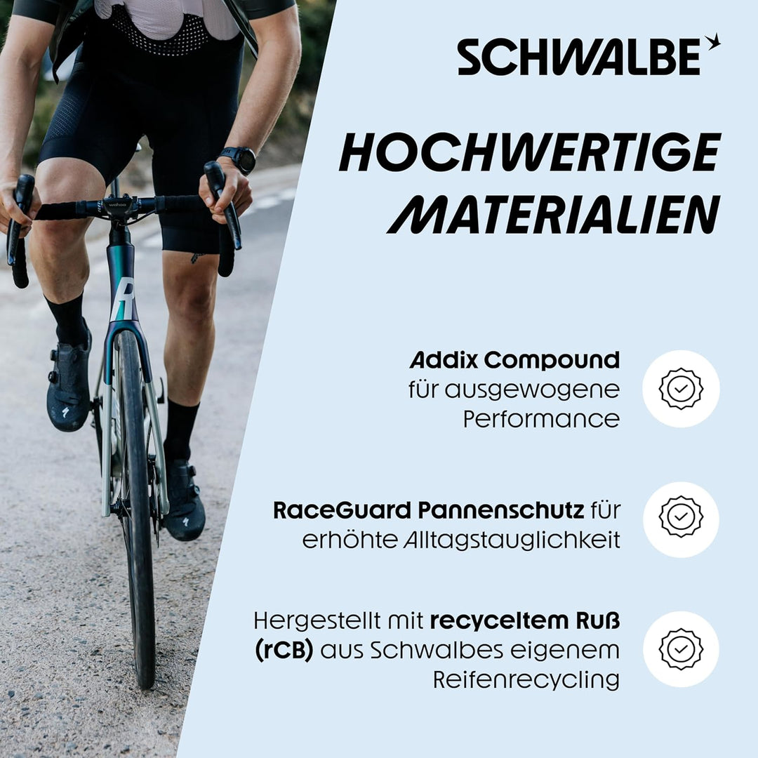 Schwalbe One Performance Rennrad Faltreifen // 28-406 (20x1,1') RaceGuard Schwarz, Schwarz