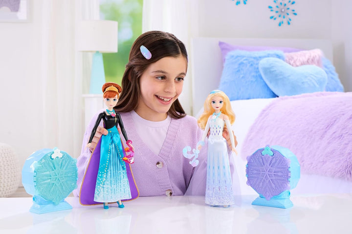 Mattel Disney Die Eiskönigin ELSA-Modepuppe und Zubehörteile mit 8 Überraschungen, darunter schneefl