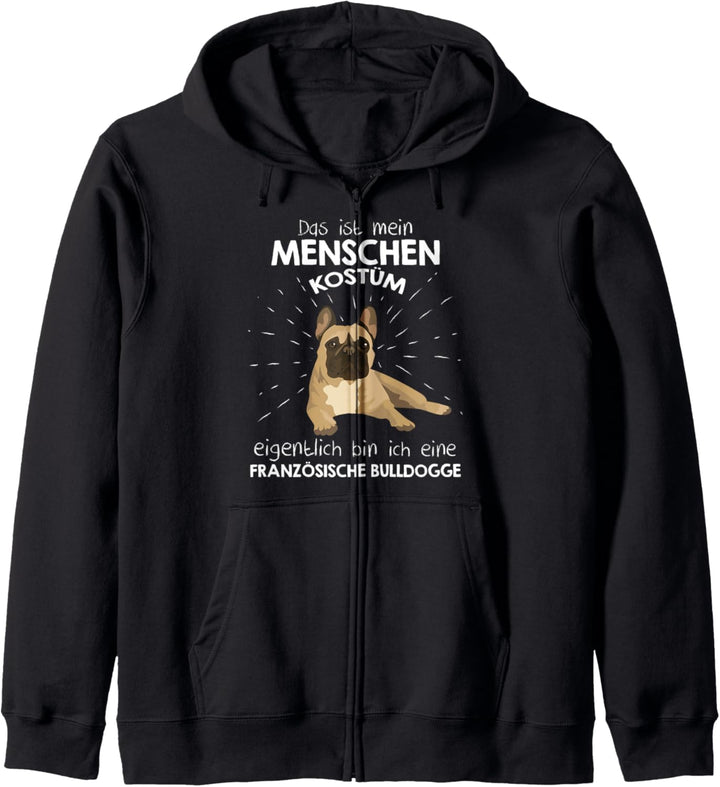 Mein Menschen Kostüm Bin ich eine Französische Bulldogge Kapuzenjacke