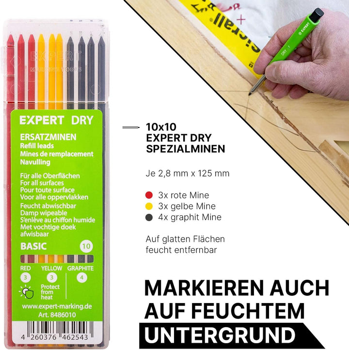 EXPERT DRY Minenset Basic Pro Pack 10x10 Minen | Spezialminen für Holz, Metall, Kunststoff & mehr |