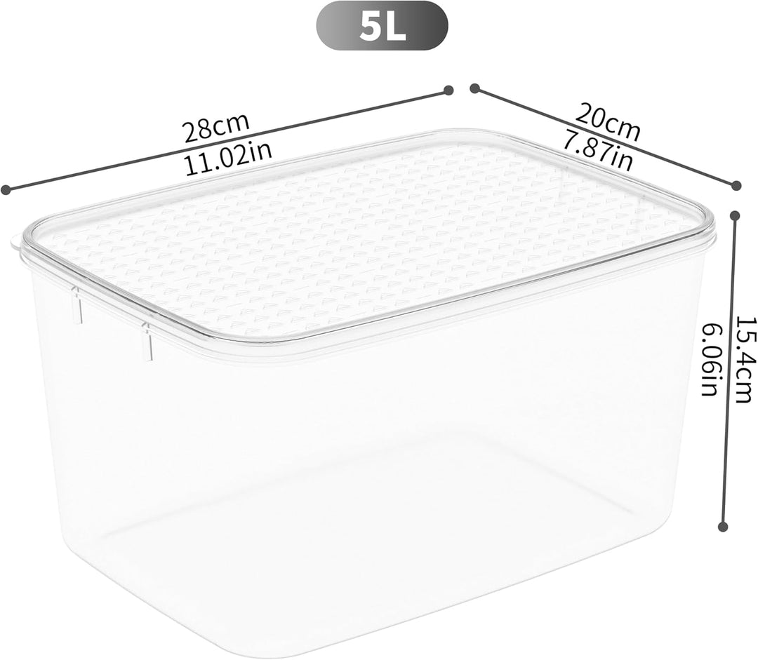 Cetomo 7L*4 Gefrierbehälter, Frischhaltedose, Vorratsdosen mit Deckel, Behälter Gefrierschrank fur K