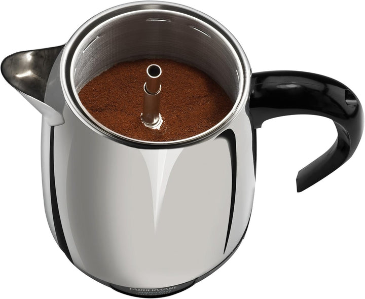 Farberware 8-Cup, Black Percolator, Stainless Steel, Perkolator für 8 Tassen, Edelstahl, FCP280, Sch
