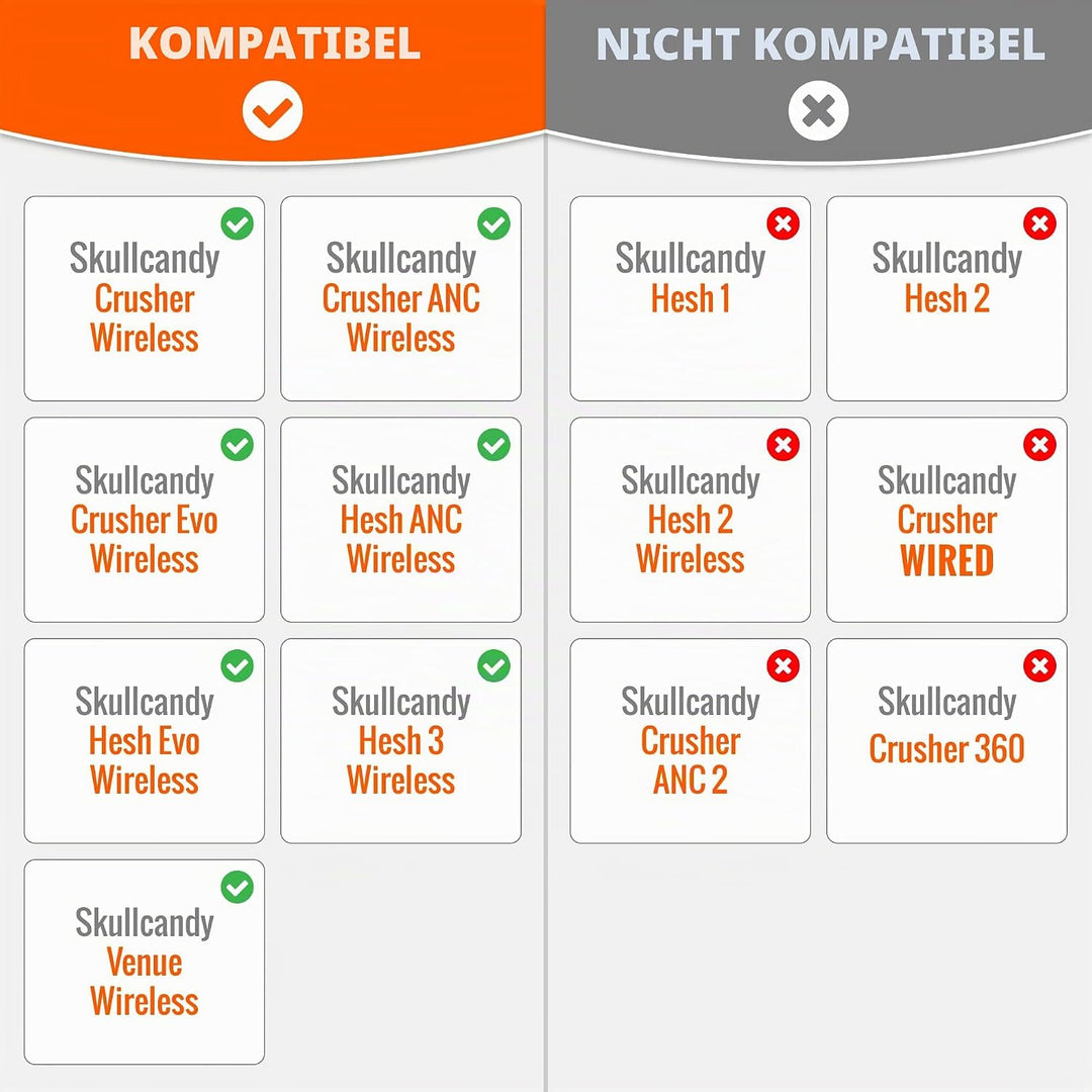 WC Wicked Cushions Extra Thick Earpads für Skullcandy Crusher/Evo/Hesh 3 Kopfhörer &amp; mehr | Verbesse