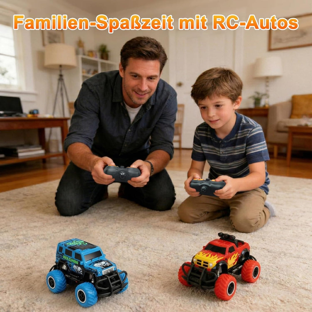Pup Go 2er Set 2.4GHz RC Auto, Robuste ferngesteuerte Monstertrucks für Jungen und Mädchen Kinder 3-