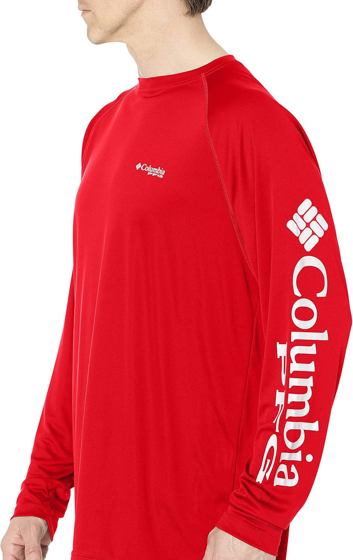 Columbia Terminal Tackle Langarmhemd für Herren Roter Jaspis / Cooles Graues Logo XXL, Roter Jaspis