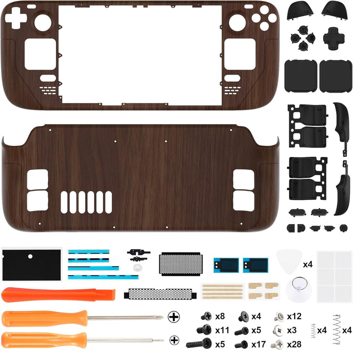 eXtremeRate Ersatz Full Case & Tasten Set für Steam Deck, Matt DIY-Gehäuse Fronthülle/Rückplatte/Tri