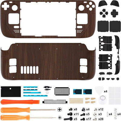 eXtremeRate Ersatz Full Case & Tasten Set für Steam Deck, Matt DIY-Gehäuse Fronthülle/Rückplatte/Tri