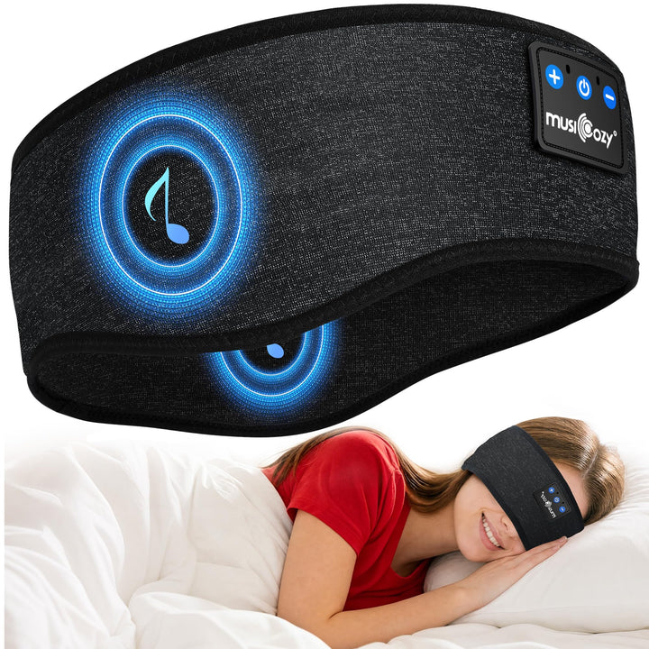 MUSICOZY Schlafkopfhörer Bluetooth 5.4, Bequem &amp; Ultraleicht Stirnband kopfhörer zum Schlafen mit Hi