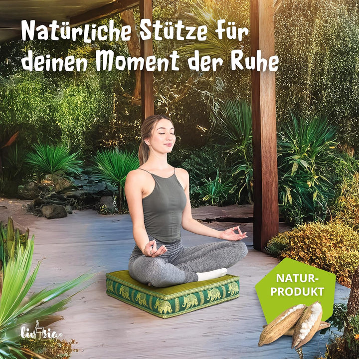 Livasia Sitzkissen Boden Thaiseide, Bodenkissen Indoor/Outdoor, Meditationskissen Yogakissen, Stuhla