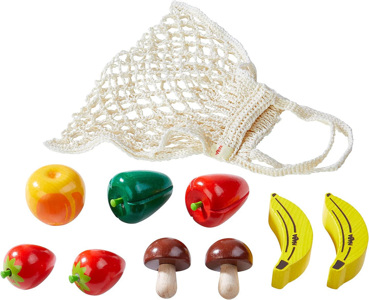 HABA 306455 - Einkaufsnetz Obst & Gemüse, Kasperletheater und Kaufladen ab 3 Jahren, Made in Germany