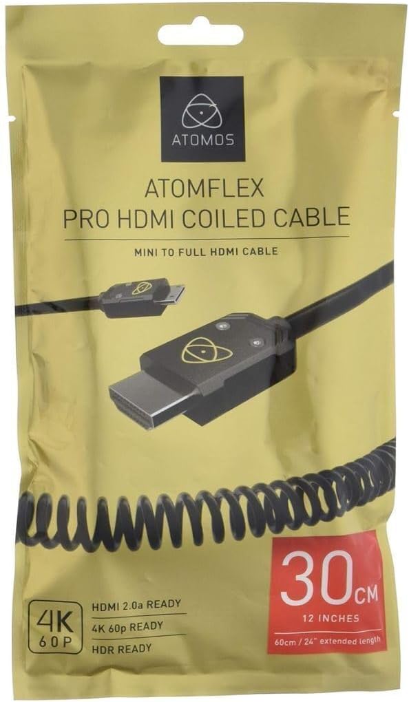 Atomos ATOM4K60C3 HDMI Kabel Mini 30 cm, Cast Connector (60 cm Extended) schwarz