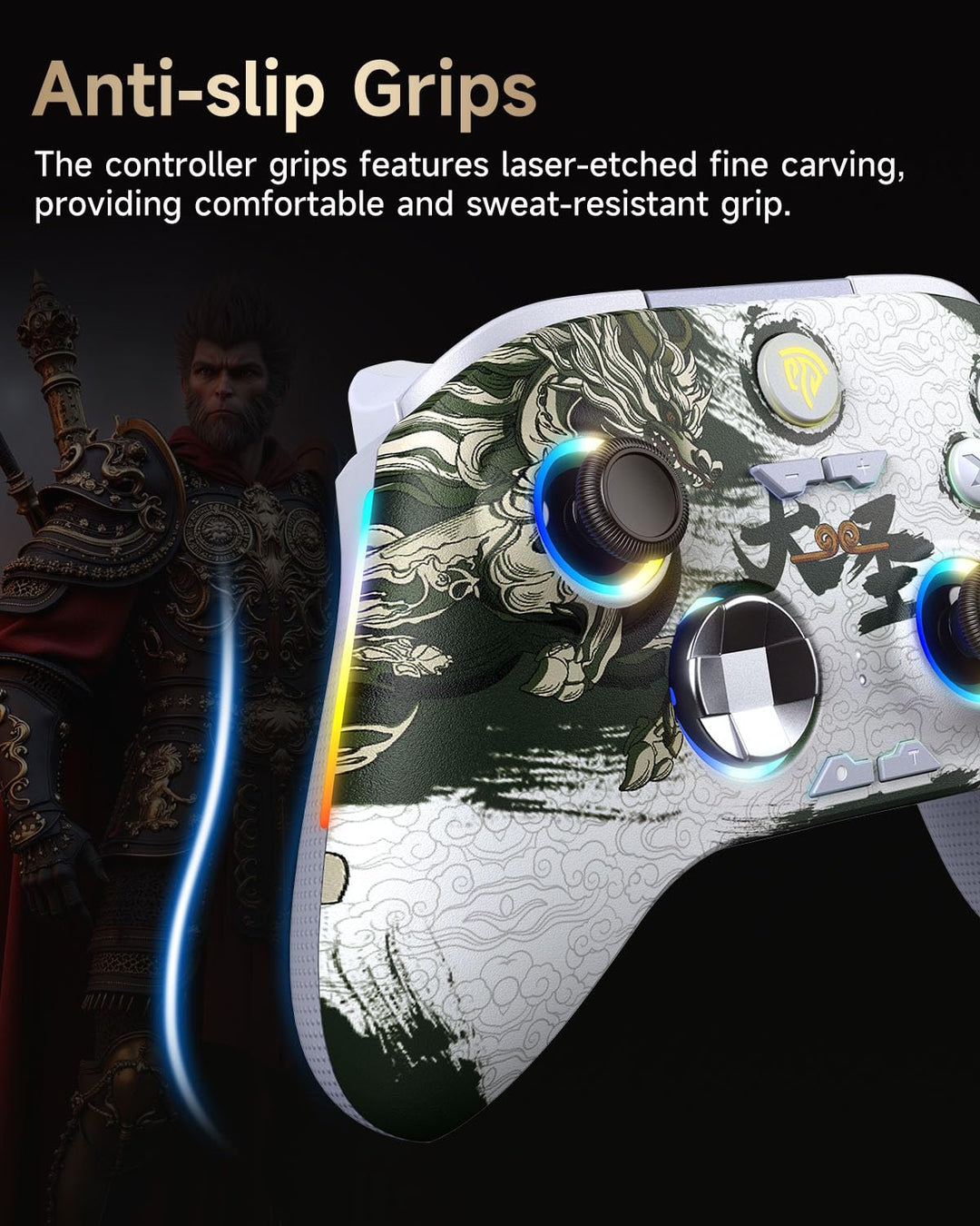 EasySMX X15 Controller PC, PC Controller Wireless mit 7 RGB Licht, Gaming Controller PC mit Hall Joy