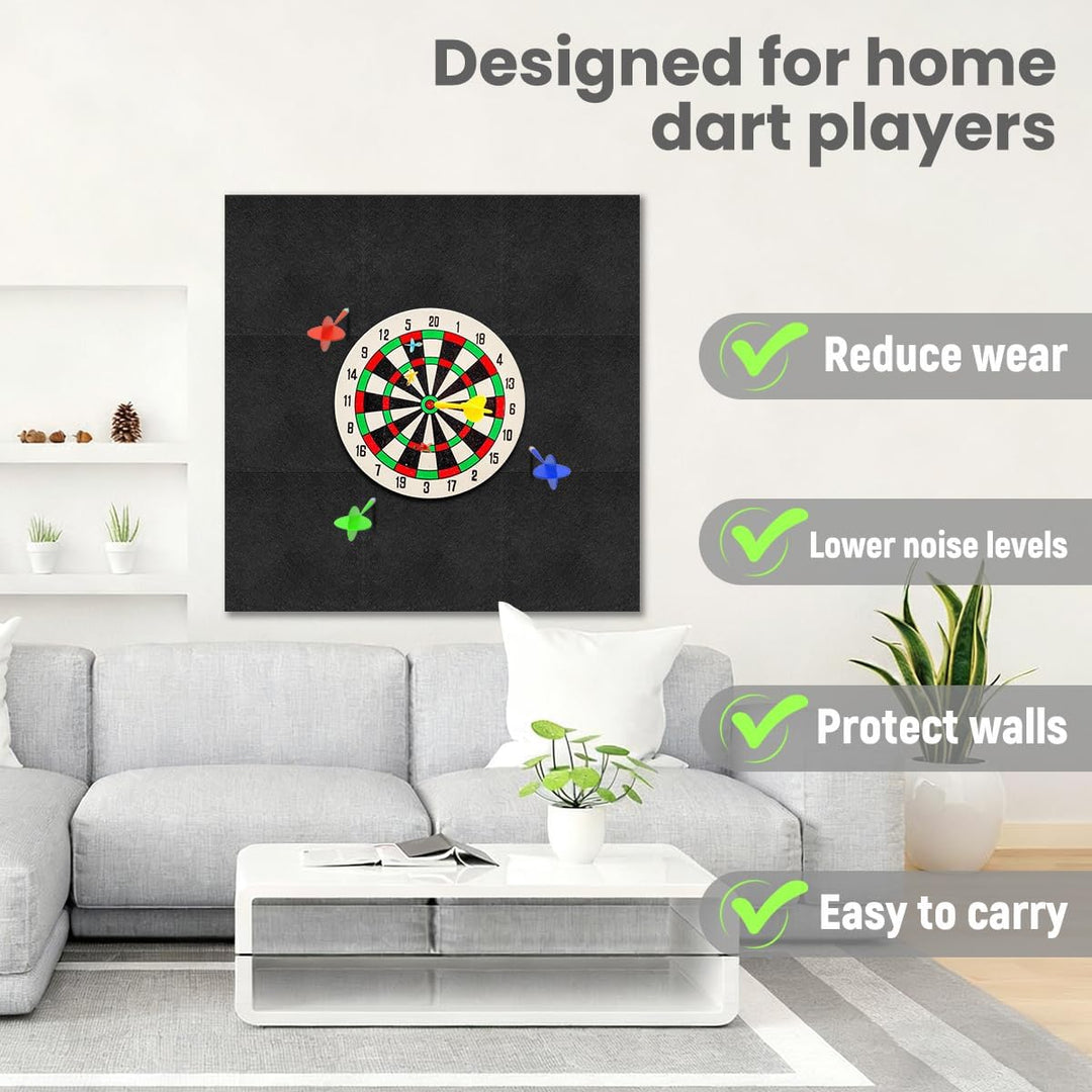 Dartboard Wandschutz 9 Stück Filz Dartscheibe Wandschutz Selbstklebend 30x30cm Gespleisste Dart Back