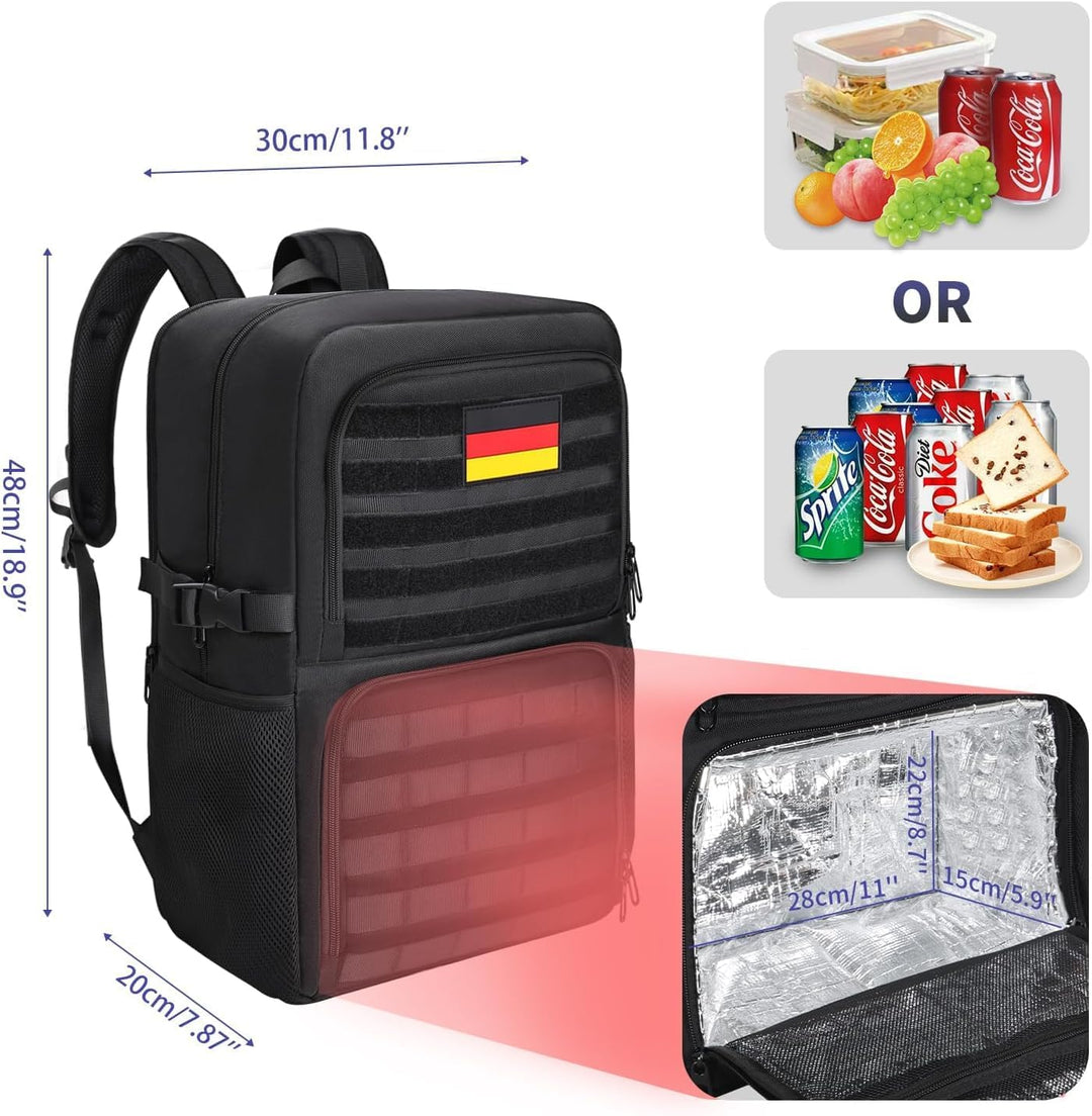 BERTASCHE Lunch Rucksack, Arbeit Rucksack mit Isoliertem Kühlfach, 15,6 Zoll Laptop Rucksack mit USB
