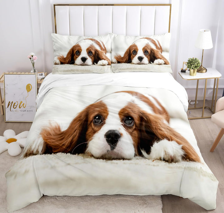 Hoimlm Hund Bettwäsche 220x240 Kinder Erwachsene Bettbezug Kopfkissenbezug, Microfaser Bettbezug Set