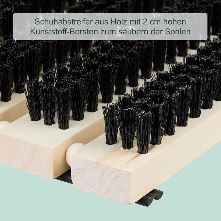Relaxdays Schuhabstreifer, Rutschfester Boden, kräftige PP-Borsten, Aussen- & Innenbereich, Bürstenm